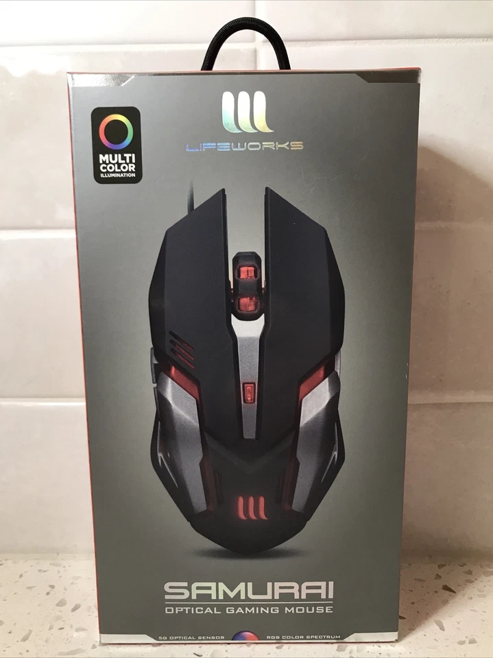 Lifeworks Samurai Optical Gaming Mouse Multi Color LW-BL-GM1000B NEW & SEALED! - Image 1 of 4