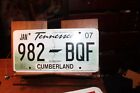 2007 Tennessee License Plate Cumberland County 982-BQF