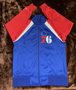 New WD Mitchell & Ness Hard Wood Classics 76ers Full Zip Warm Up Men’s LRG - Picture 1 of 9