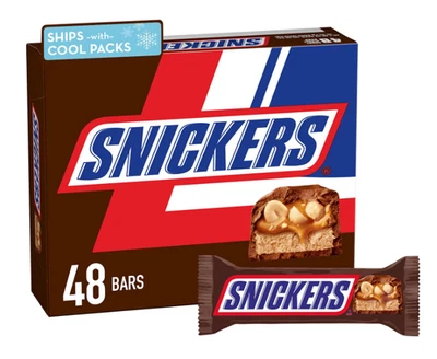 Snickers Full Size Chocolate Candy Bars, 1.86 oz Each, 48 Count Box - Image 1 of 4