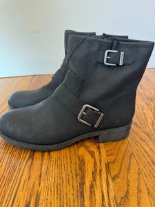 Sam and Libby Motorcycle Black Boots Booties Double Buckle Womens Size 9 New - Picture 1 of 6