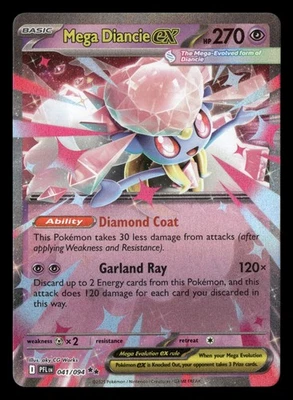Mega Diancie ex - 041/094 - Double Rare - Phantasmal Flames - Pokemon - NM/M - image 1 of 2