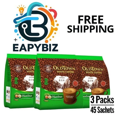 3 X Old Town 3 en 1 Instantáneo Avellana Blanco Café 15 Palitos x 38g Foto 1 de 4