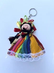 Mexican Doll Key Chain Accessory Michoacán Authentic Multi Color - Picture 1 of 2