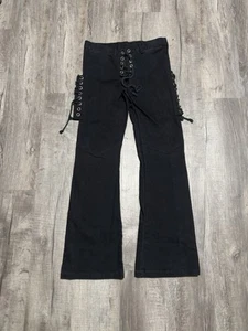Shrine of Hollywood Flare Pants Black Goth Vampire Fetish Unisex Size 32 RARE - Picture 1 of 8