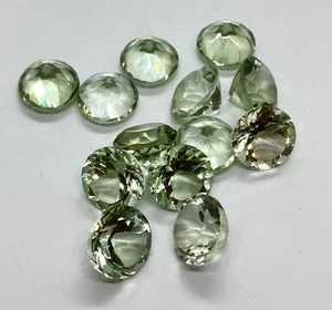 Round Cut Natural Loose Gemstone AAA Green Amethyst For Assorted All Jewelry - Picture 1 of 22