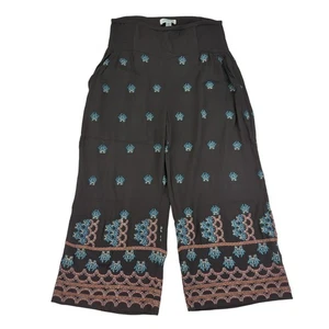 Sundance Women's Petite Medium Embroidered Wide Leg Palazzo Pants Boho Cropped - Picture 1 of 8