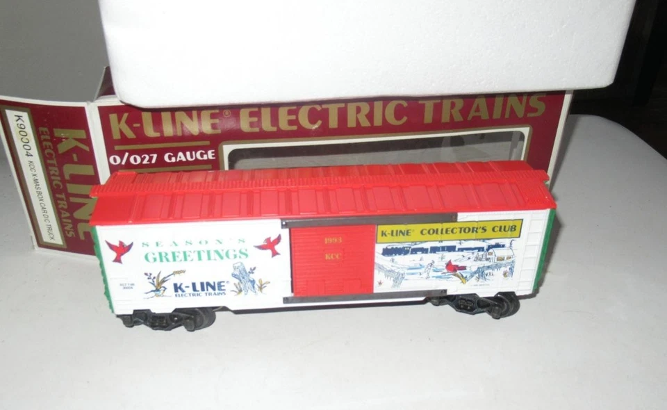 VINTAGE K-LINE TRAINS - K-90004 -  KCC 1993 CHRISTMAS BOXCAR- 0/027- BOXED- H1W - Image 1 of 1