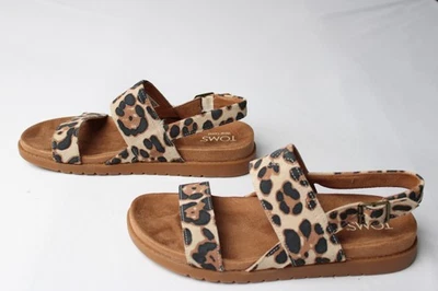 Sandalia TOMS para mujer con correa trasera marina CD4 avena leopardo gamuza talla EE. UU.:8 Foto 1 de 4