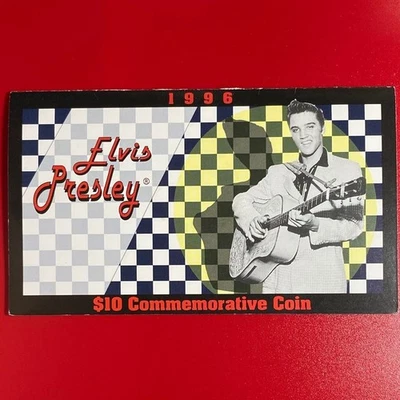1996 МАРШАЛЛОВЫ ОСТРОВА $10 ДОКАЗАТЕЛЬСТВО КАК ЛАТУНЬ ELVIS PRESLEY МУЗЫКА + ПАПКА без серебра - Изображение 1 из 4