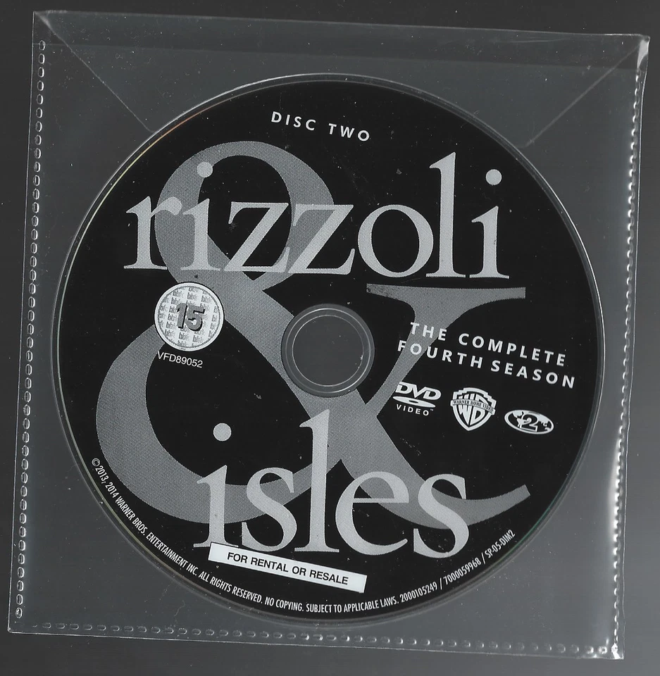 Rizzoli & Isles: Fourth Season 4 DVD (2014) Angie Harmon DISC TWO ONLY! - Image 1 of 1