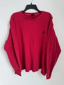 Air Jordan Long Sleeve Shirt Jumpman Logo Mens 2XL Crewneck Ribbed Red - Picture 1 of 8