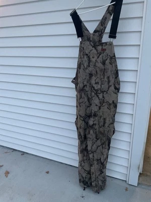 Woolrich Overalls Mens large Brown Camo Outdoor Hunting Natural Gear Pants Bibs - Image 1 of 4
