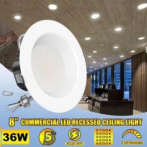 36W Commercial 8" LED Recessed Ceiling Light Dimmable Retrofit Downlight - 5 CCT - Picture 1 of 13