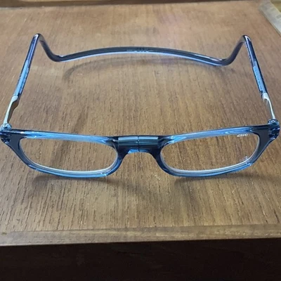 CliC 1.75 Magnetic Reading Glasses Plastic Rectangular Adjustable Neck Band Blue - Image 1 of 4