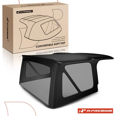 New Black Convertible Soft Top w/ Plastic Window for Jeep TJ Wrangler 1997-2006 - Image 1 of 4
