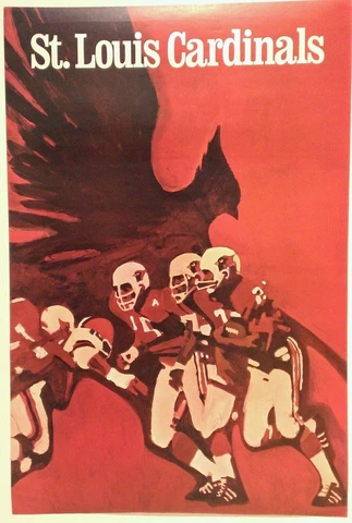ST LOUIS CARDINALS Original 1968 NFL 24x36 POSTER RARE UNUSED NEW IN PLASTIC Cover