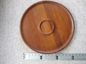Piatto girevole Dansk Teak Lazy Susan Hors D'oerve - Mid Century Modern - Foto 1 di 3