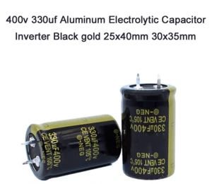 400v 330uf Aluminum Electrolytic Capacitor Inverter Black gold 25x40mm 30x35mm - Picture 1 of 6