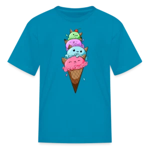 Meow-tastic Cat Ice Cream Cone Adventure Kids' T-Shirt - Picture 1 of 10