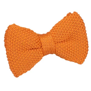 Tangerine Boys Pre-Tied Bow Tie Knit Knitted Plain Formal Bowtie by DQT - Picture 1 of 1