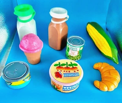 LOT of 8 Pretend Play Food Items for Children: corn,ice cream cone,milk, + - Image 1 of 4