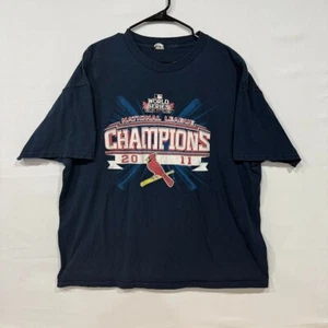 MLB Cardinals Tee Men’s 2XL Navy 2011 NL Champions World Series Graphic - Picture 1 of 4
