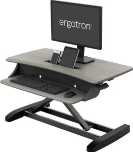 Ergotron WorkFit-Z Gray Sit-Stand Office Desk Tabletop Workstation 31" Wide - Picture 1 of 4