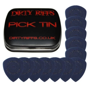 12 x púas/plejas de guitarra estándar Dunlop Flow - 0,73 mm en una práctica lata de selección - Imagen 1 de 1