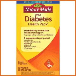 Nature Made Diabetic Health Pack 60 Packets 6 Supplements Gluten Free Sugar Free - Picture 1 of 3
