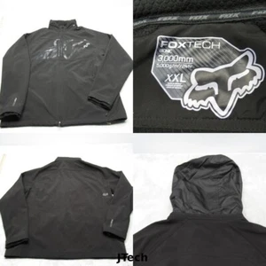 Fox Racing Jacket Mens XXL Black Foxtech Bionic Waterproof Hooded Full Zip - Picture 1 of 20