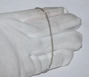 Natural Labradorite Gemstone 2 mm Round Beads 925 Sterling Silver 6"  Bracelets - Picture 1 of 13