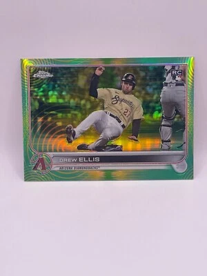 2022 TOPPS CHROME SONIC DREW ELLIS  #/99 GREEN YELLOW PULSE REFRACTOR ROOKIE - Image 1 of 2
