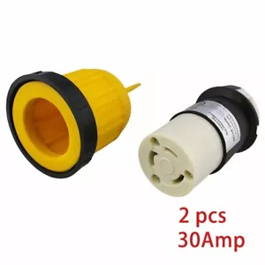 RV Power Cord Cover & Ring – 30 Amp Twist Lock Inlet Locking Plug Protector 125V - Picture 1 of 9