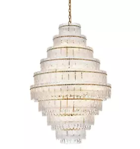 Large Crystal Chandelier 27 Light Fixture Foyer Dining Room Satin Gold 53" - Picture 1 of 11