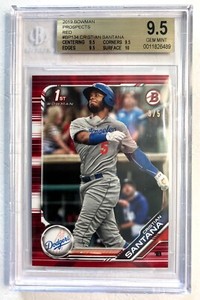 2019 Bowman Prospects Red #BP-134 Cristian Santana RC #3/5 BGS 9.5