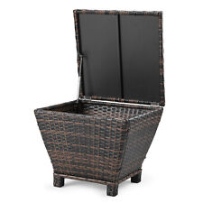 Hot Sale Outdoor PE Wicker Side Table with Storage, Small Storage load 110lbs