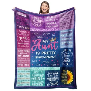 Aunt Gifts Blanket from Niece Aunt Ever Gifts Throw 50" X 60" Valentines Day ... - Picture 1 of 7