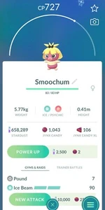 Pokemon GO FASHION WEEK EVENT - SMOOCHUM Ribbon not shiny (Same Day) - Picture 1 of 1