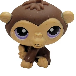 Littlest Pet Shop Mono Marrón 🐒 Ojos Púrpura 2 Puntos Bien Amado 2008 LPS - Imagen 1 de 5