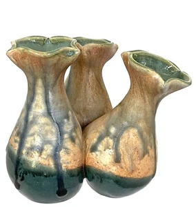 Ash Glaze Studio Pottery Cluster Vase Signed - Picture 1 of 4