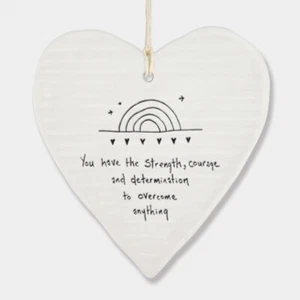 East of India Porcelain Wobbly Heart You Have Strength Courage Keepsake Gift - Picture 1 of 3