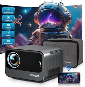 HiPPUS Projector bundle WiFi 6 and Bluetooth Portable Outdoor Auto Focus, K10 - Picture 1 of 6