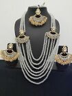 Bollywood Indian Gold Beaded Fashion Costume Jewellery Earring Set