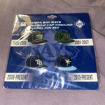 Tampa Bay Rays MLB ON-FIELD GORRA LÍNEA DE TIEMPO ESMALTE SOLAPA SOMBRERO PIN CONJUNTO POR PSG Foto 1 de 2