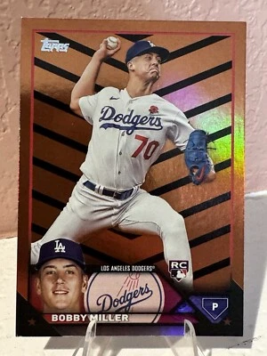 2023 Topps Series Update #US188 Bobby Miller RC Orange and Black Foil - Image 1 of 2