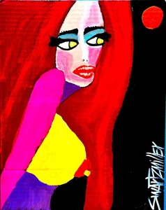 PINTURA GRANDE COLORIDA DAMA DESNUDA ARTE POP RECICLADO Original SWARTZMILLER ADN pared - Imagen 1 de 20