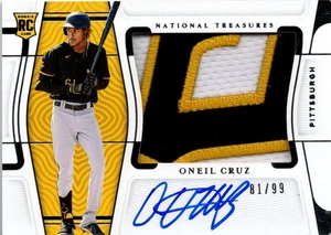2022 NATIONAL TREASURES ONEIL CRUZ RPA /99! BIG 3-COLOR PATCH! - Picture 1 of 3