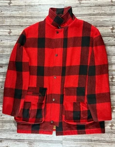 Woolrich Buffalo karierter Woll Jagd Mantel Jacke Gr. XL Vintage 90er Jahre - Bild 1 von 6