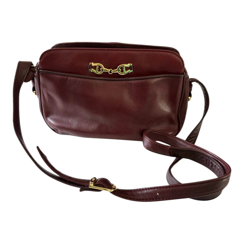 Vintage Burgundy Etienne Aigner Leather Shoulder Bag - Image 1 of 4